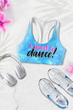 I need to Dance! Stella Blue Seamless Racerback Sport Yoga Bra - Women