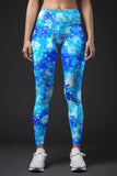 Imagination Lucy Blue Galaxy Printed Leggings Yoga Pants - Women