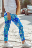 Imagination Lucy Blue Galaxy Print Cute Stretchy Leggings - Kids