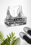 Keep Calm and Train Stella White Black Seamless Sport Yoga Bra - Women - Pineapple Clothing