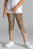 Let's Go Wild Lucy Brown & Gold Animal Leopard Print Leggings - Kids
