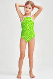 Lime Avenue Becky Green Lemon Full Coverage One-Piece Swimsuit - Girls - Pineapple Clothing