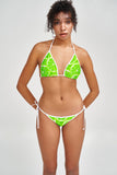 Lime Avenue Linda Green String Side Tie Cheeky Bikini Bottom - Women - Pineapple Clothing