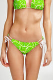 Lime Avenue Sofia Green Lemon Tie Side Cheeky Bikini Bottom - Women - Pineapple Clothing