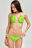 Lime Avenue Sofia Green Lemon Tie Side Cheeky Bikini Bottom - Women - Pineapple Clothing