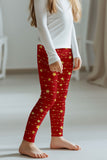 Luxe-Berry Lucy Red Star Print Christmas Party Sporty Leggings - Girls