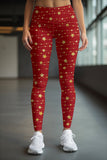 Luxe-Berry Lucy Red Star Printed Christmas Leggings Yoga Pants - Women