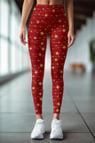 Luxe-Berry Lucy Red Star Printed Christmas Leggings Yoga Pants - Women