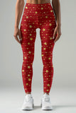 Luxe-Berry Lucy Red Star Printed Christmas Leggings Yoga Pants - Women