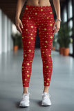 Luxe-Berry Lucy Red Star Printed Christmas Leggings Yoga Pants - Women