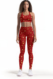 Luxe-Berry Lucy Red Star Printed Christmas Leggings Yoga Pants - Women