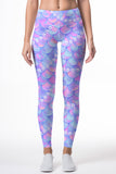 Making Waves Lucy Purple Mermaid Print Leggings Yoga Pants - Women
