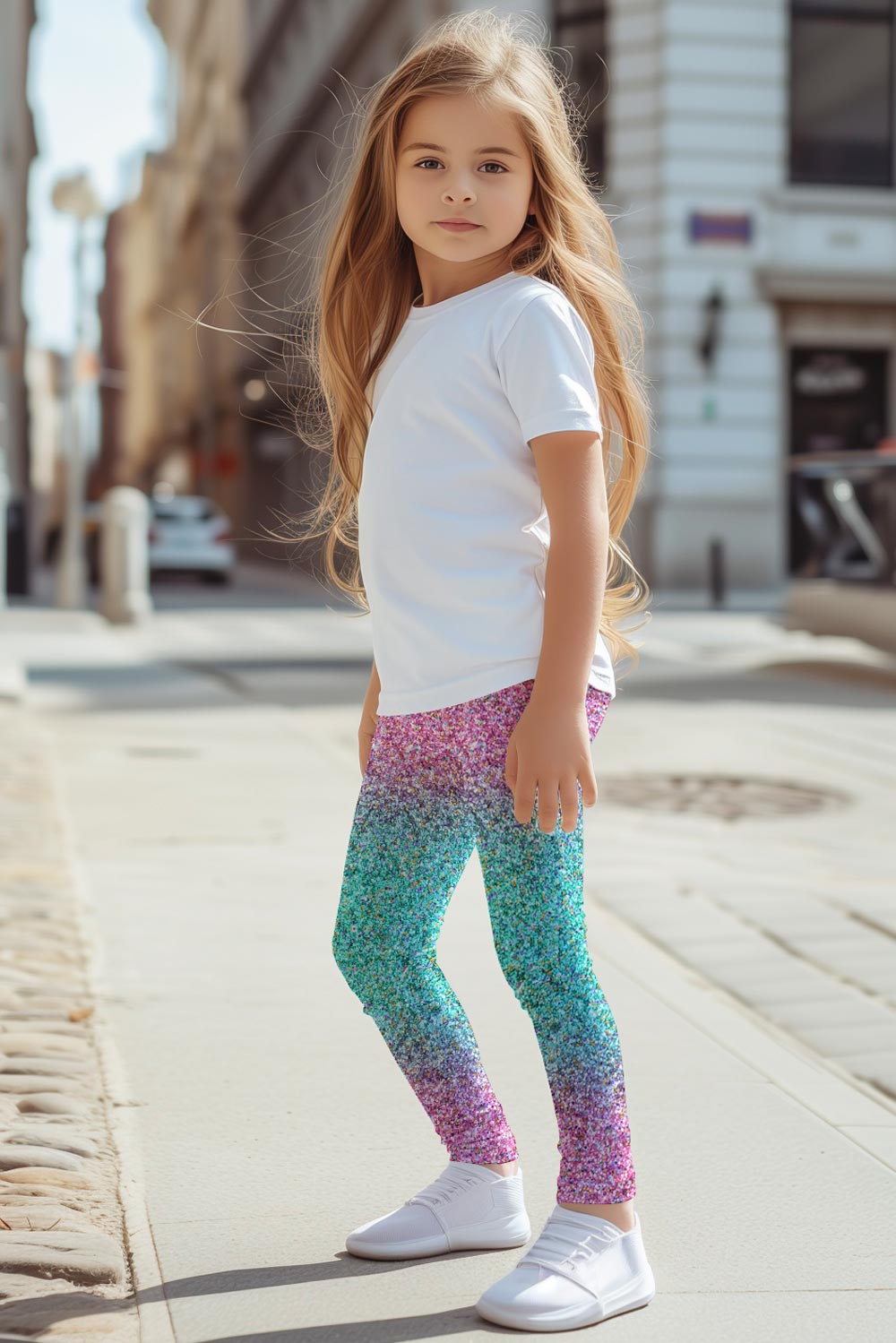 Maldives Lucy Pink Mint Glitter Print Leggings Kids Pineapple Clothing