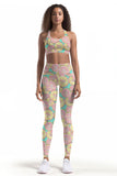 Marmalade Stella Lemon Print Seamless Racerback Sport Yoga Bra - Women