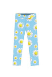 Marvelous Daisy Lucy Baby Blue Floral Printed Sporty Leggings - Girls