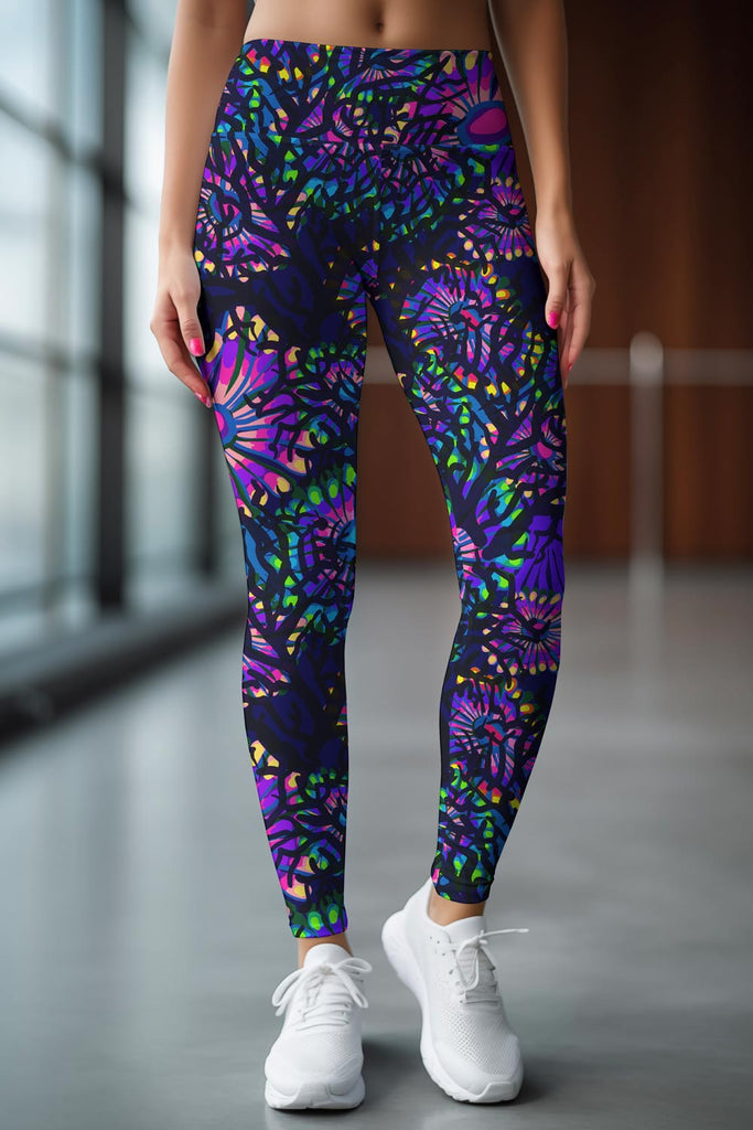 Mosaic Yoga Pants, Psychedelic Leggings, Patterned Leggings