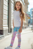 Milkshake Lucy Pink & Blue Tie Dye Printed Cute Leggings - Kids