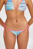 Milkshake Linda Pink Blue String Side Tie Cheeky Bikini Bottom - Women - Pineapple Clothing