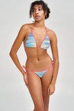 Milkshake Linda Pink Blue String Side Tie Cheeky Bikini Bottom - Women - Pineapple Clothing