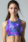 Milky-Way Starla High Neck Padded Sporty Crop Top Sports Bra - Women