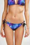 Milky-Way Sofia Purple Galaxy Loop Tie Cheeky Bikini Bottom - Women - Pineapple Clothing