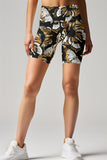 Monarch Karen Black Butterfly Printed Gym Yoga Biker Shorts - Women