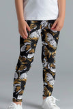 Monarch Lucy Black Butterfly Printed Casual Athletic Leggings - Girls