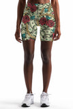 Money Magnet Karen Green Dollar Rose Print Yoga Biker Shorts - Women