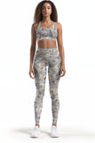 Money Maker Stella Grey Dollar Printed Seamless Sport Yoga Bra - Women