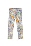 Money Maker Lucy Grey Dollar Printed Casual Sporty Leggings - Girls