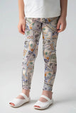 Money Maker Lucy Grey Dollar Printed Casual Sporty Leggings - Girls