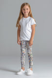 Money Maker Lucy Grey Dollar Printed Casual Sporty Leggings - Girls