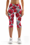 Mystic Reign Ellie Red & White Performance Yoga Capri Leggings - Women