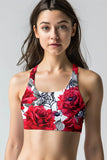 Mystic Reign Stella Floral Seamless Racerback Sport Yoga Bra - Women