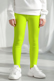 Neon Yellow UV 50+ Lucy Bright Cute Stretchy Leggings - Kids