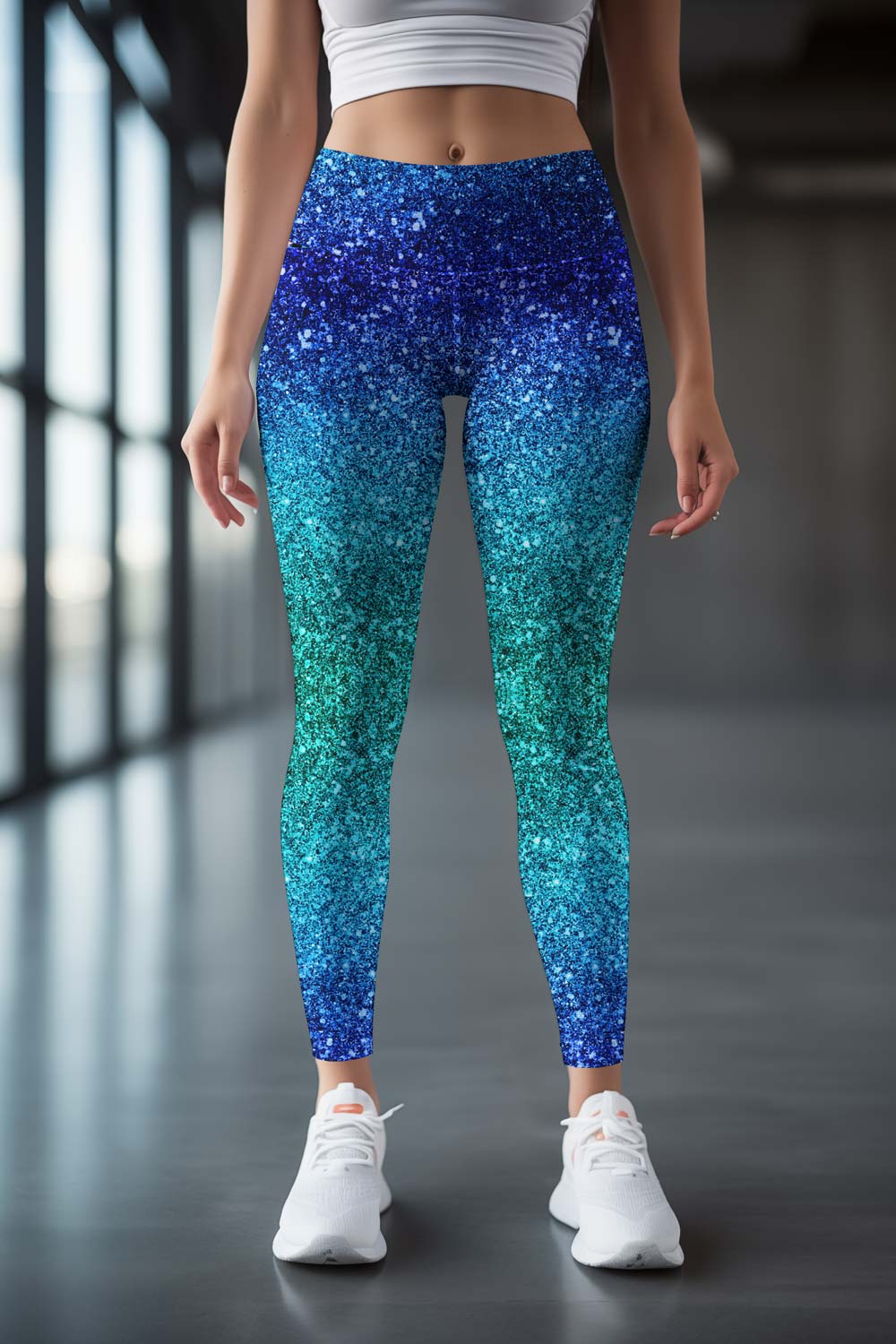 Blue printed leggings best sale