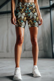 Old Money Karen Brown Dollar Diamond Printed Yoga Biker Shorts - Women