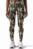 Old Money Lucy Brown Dollar Diamond Print Leggings Yoga Pants - Women