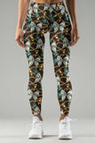 Old Money Lucy Brown Dollar Diamond Print Leggings Yoga Pants - Women