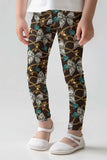 Old Money Lucy Brown Dollar Diamond Printed Athletic Leggings - Girls