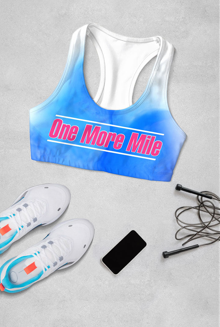 One More Mile Stella Blue Seamless Racerback Running Sport Bra - Women - Pineapple Clothing