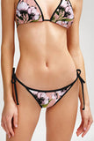 Ooh Darling Linda Beige Floral Side Tie Cheeky Bikini Bottom - Women