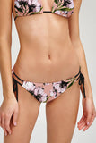 Ooh Darling Sofia Beige Floral Loop Tie Cheeky Bikini Bottom - Women