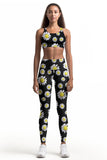 Oopsy Daisy Lucy Black Floral Performance Leggings - Women