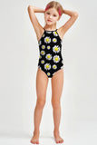 Oopsy Daisy Becky Black Floral Printed One-Piece Swimsuit - Girls