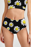 Oopsy Daisy Cara Black Floral High-Waist Hipster Bikini Bottom - Women