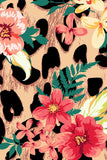 Wild & Free Carly Brown Floral Leopard Print Crop Bikini Top - Women