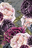 Duchess Sophia Grey Floral Print Elbow Sleeve Top - Women