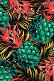 Tropicana Stella Neon Coral Pineapple Print Seamless Yoga Bra - Women