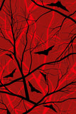 Full Moon Layla Red Goth Fall Bat Print Alt Bodycon Midi Dress - Women